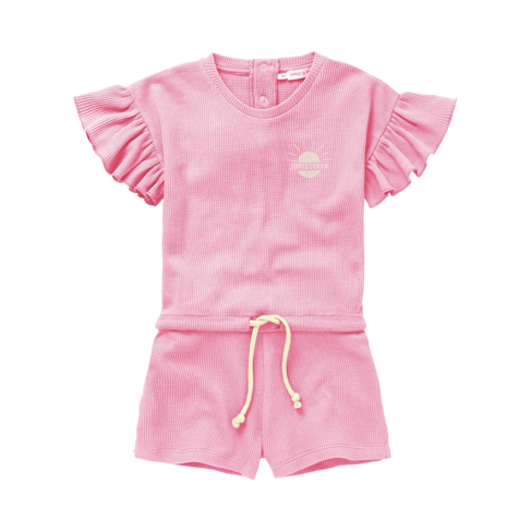 Sproet & Sprout Waffle Jumpsuit Summer Sorbet