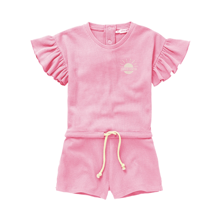 Sproet & Sprout Waffle Jumpsuit Summer Sorbet