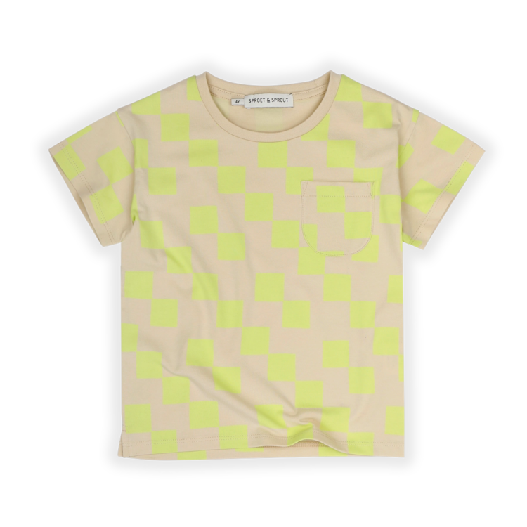 Sproet & Sprout T-shirt Pocket Blocks Print - Sesame