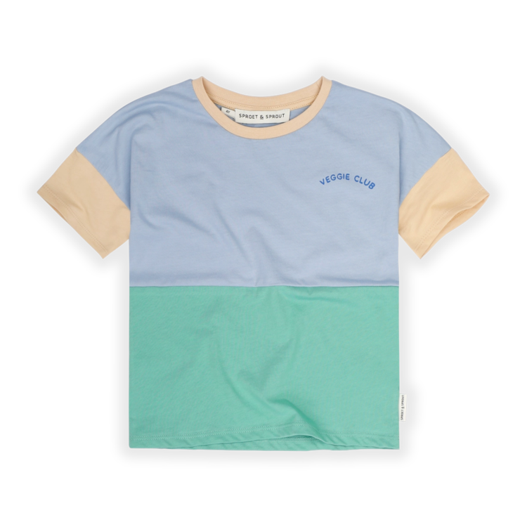 Sproet & Sprout T-shirt Colourblock - Misty Blue