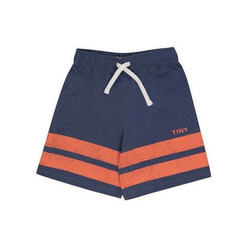 Tinycottons Stripes Logo Short - Light Navy