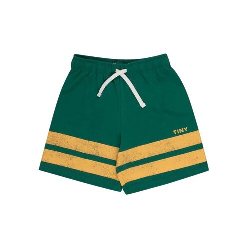 Tinycottons Stripes Logo Short - Dark Emerald