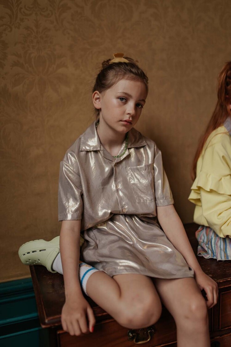 REPOSE AMS Cropped Shirt - Shimmer of Gold