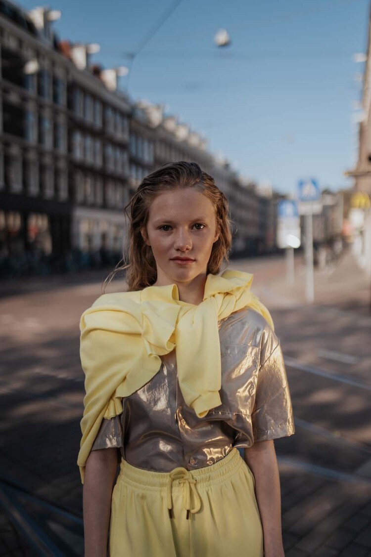 REPOSE AMS Cropped Shirt - Shimmer of Gold