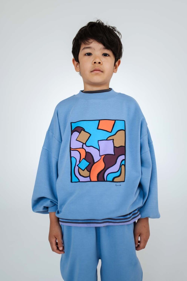 REPOSE AMS Crewneck Sweater - Silver Lavender Blue