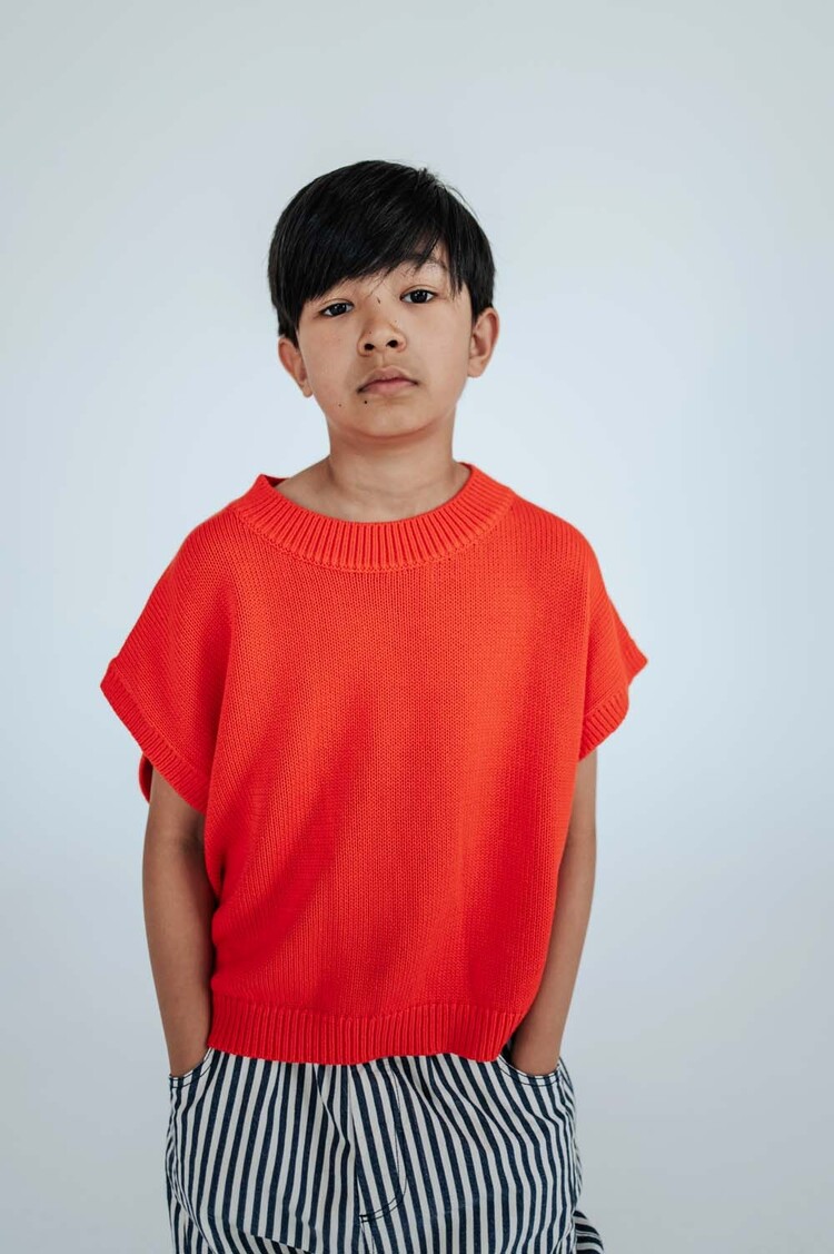 REPOSE AMS Knit Boxy Top - Fiesta Red