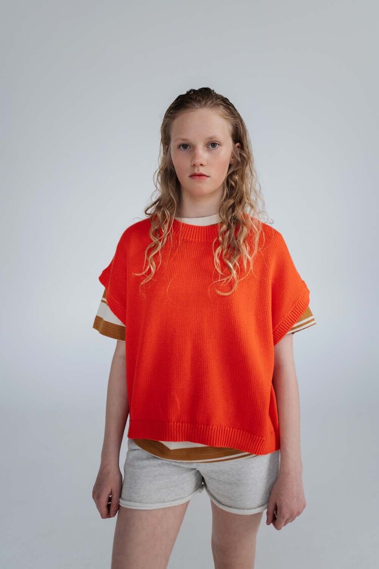 REPOSE AMS Knit Boxy Top - Fiesta Red