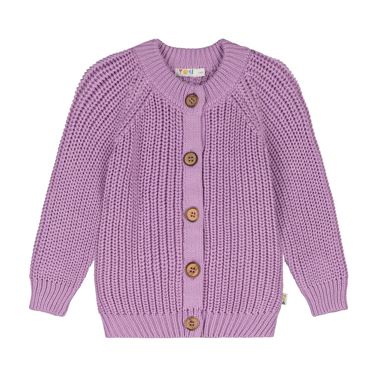 Yuki kidswear Raglan Cardigan - ORCHID