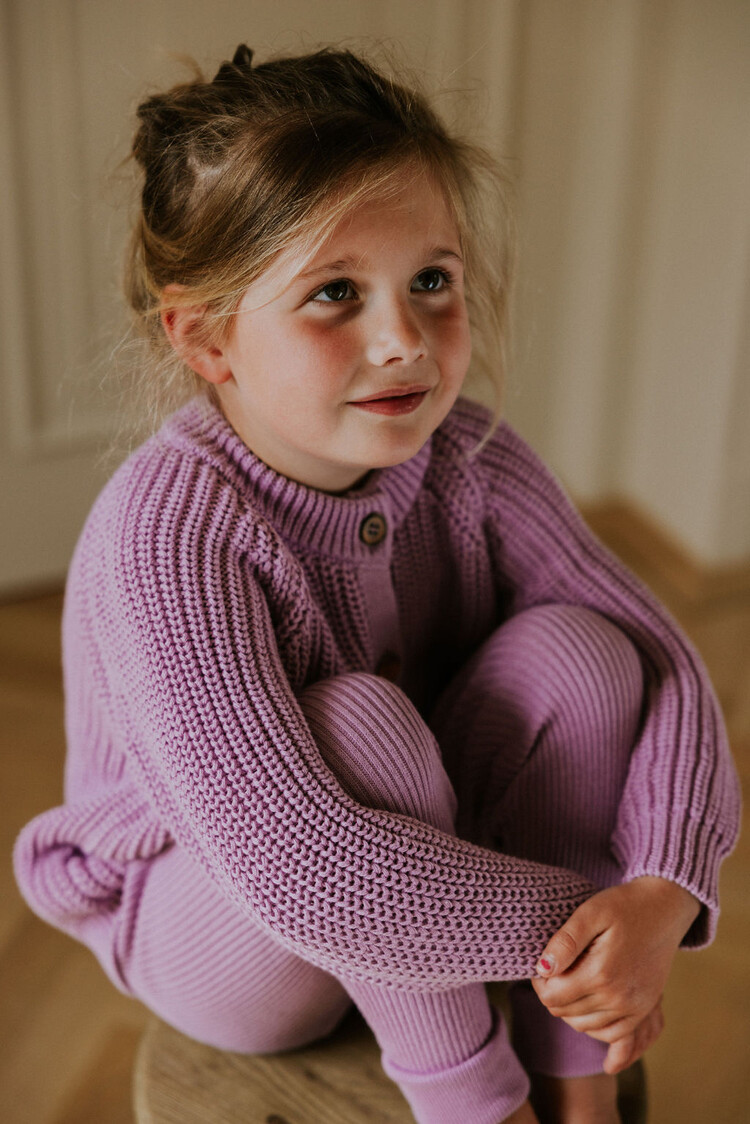 Yuki kidswear Raglan Cardigan - ORCHID