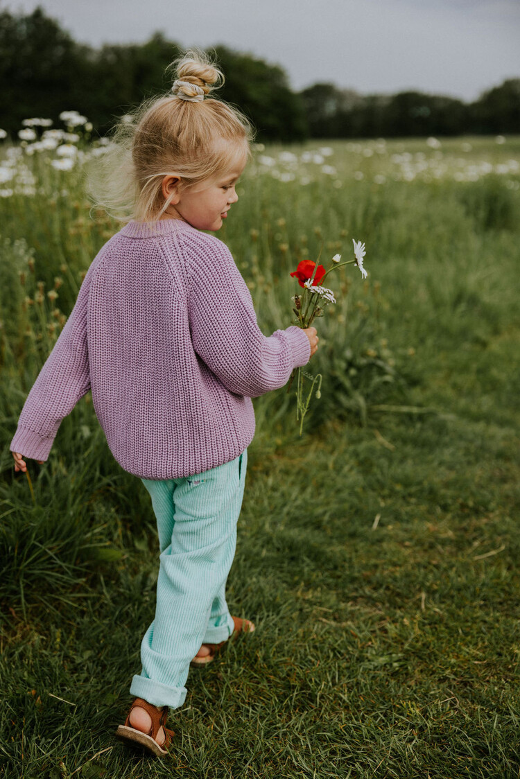 Yuki kidswear Raglan Cardigan - ORCHID