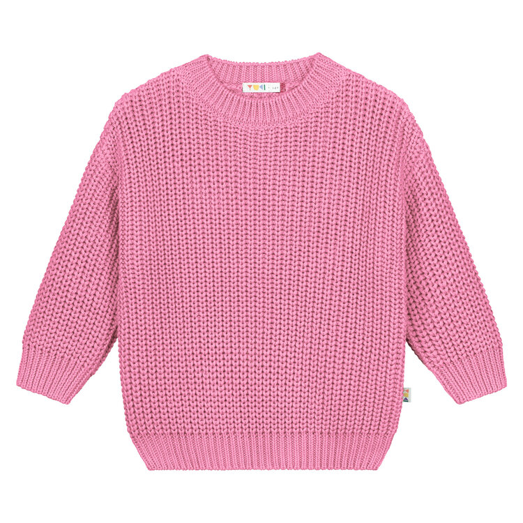 Yuki kidswear Chunky Knitted Sweater - BUBBLE GUM PINK