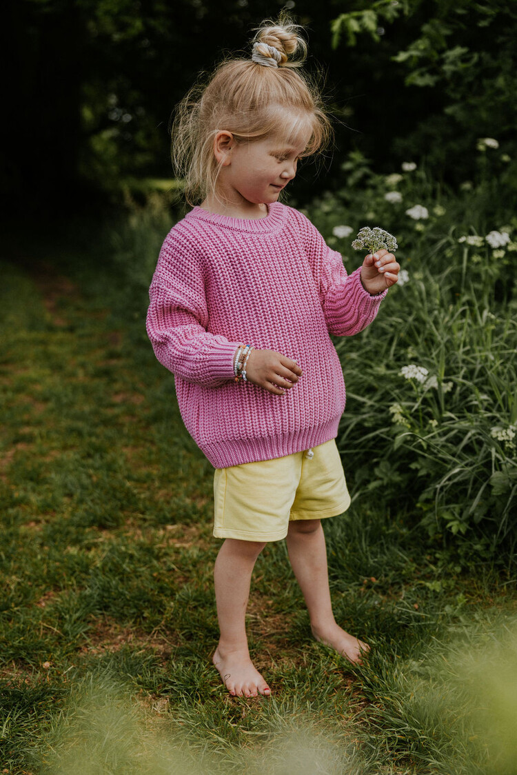 Yuki kidswear Chunky Knitted Sweater - BUBBLE GUM PINK
