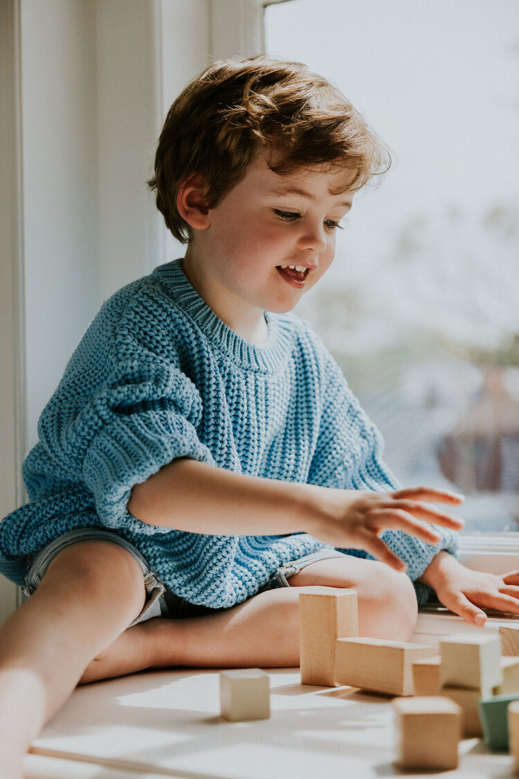 Yuki kidswear Chunky Knitted Sweater - SKY