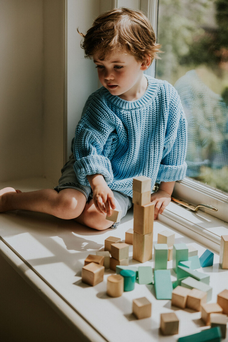 Yuki kidswear Chunky Knitted Sweater - SKY