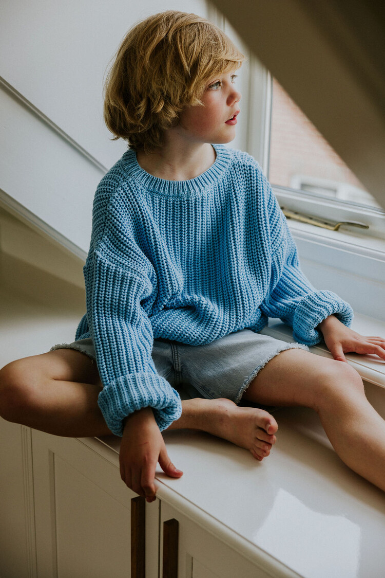 Yuki kidswear Chunky Knitted Sweater - SKY