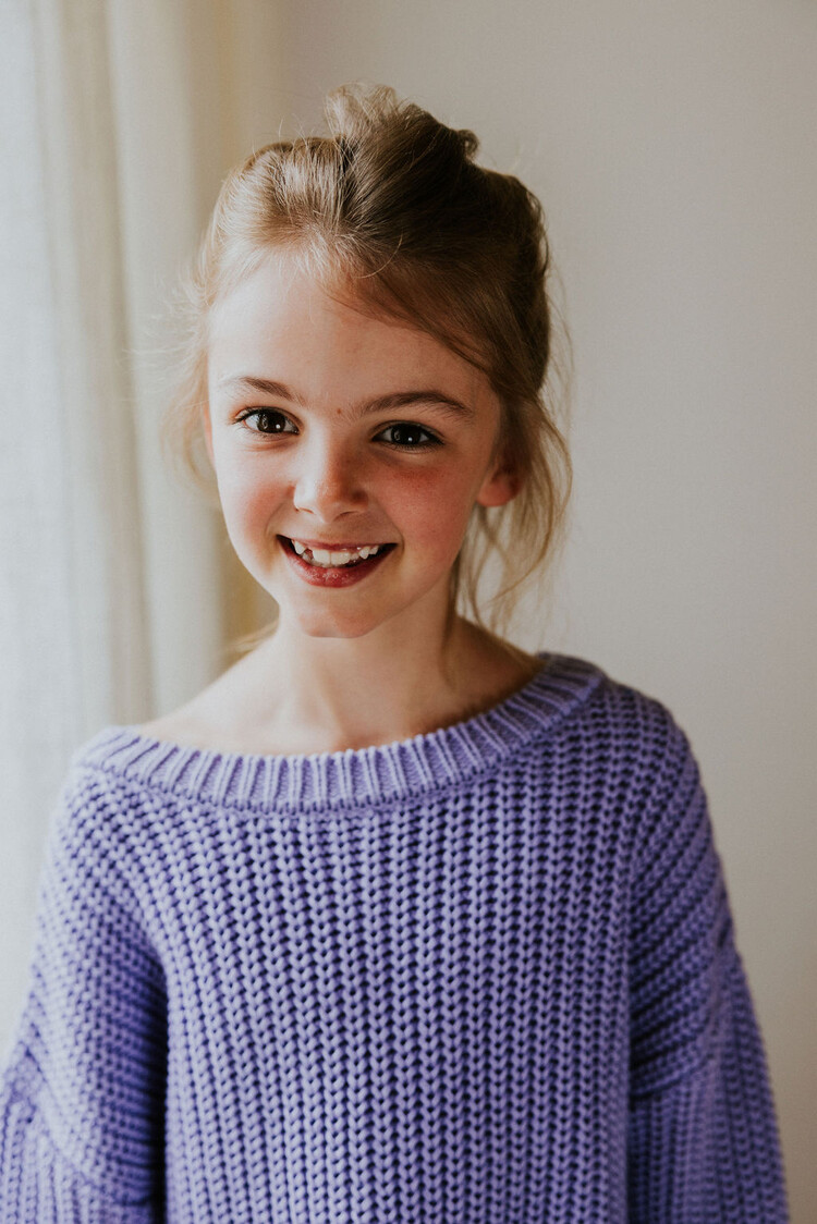 Yuki kidswear Chunky Knitted Sweater - LAVENDER