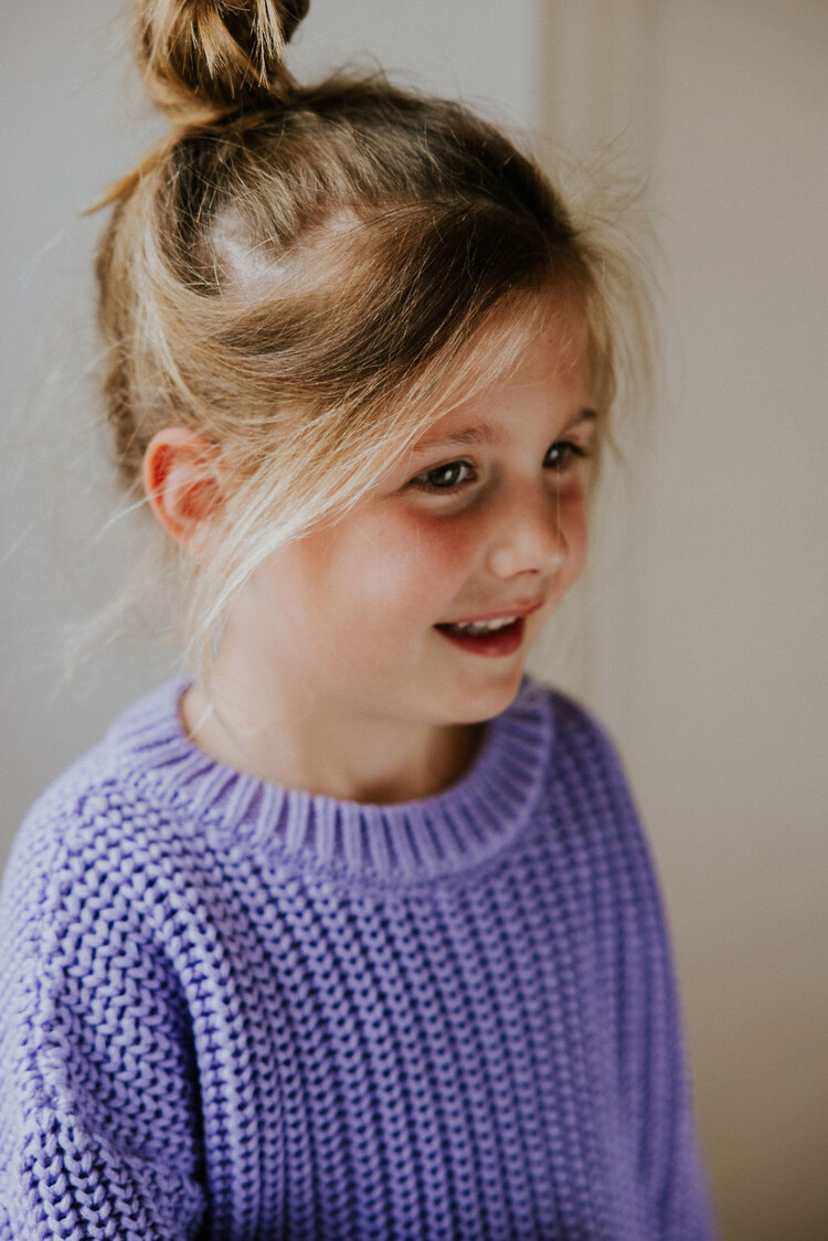 Yuki kidswear Chunky Knitted Sweater - LAVENDER