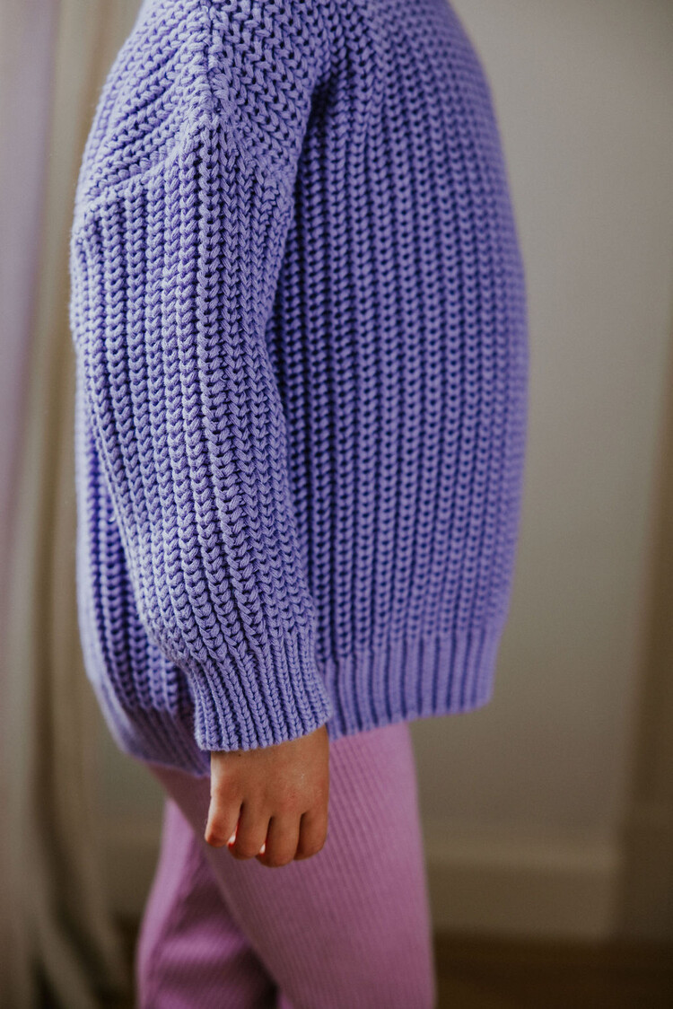 Yuki kidswear Chunky Knitted Sweater - LAVENDER