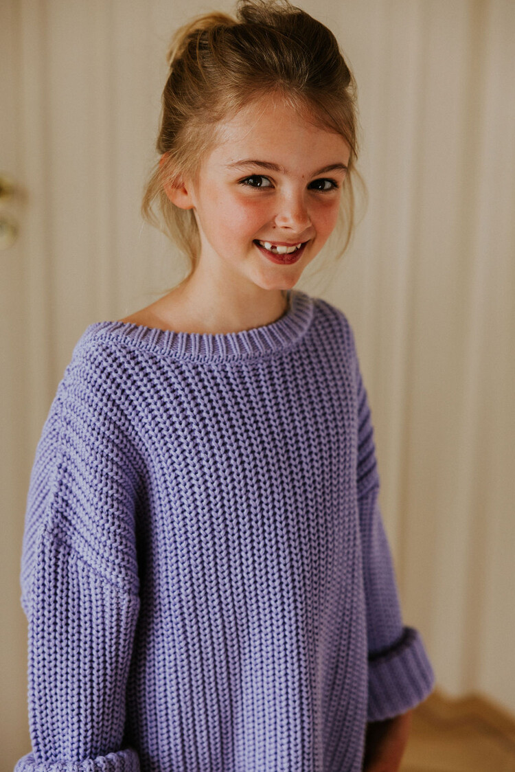 Yuki kidswear Chunky Knitted Sweater - LAVENDER