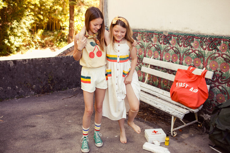 Piupiuchick Shorts | ecru w/ multicolor stripes