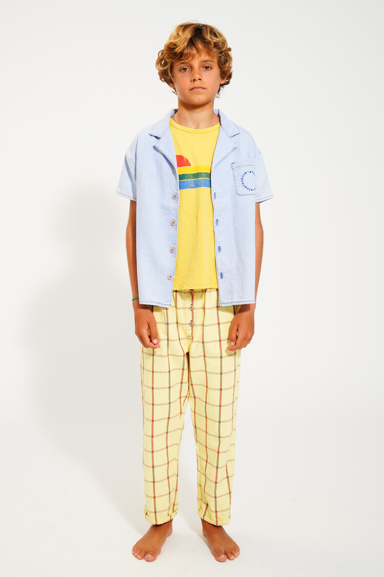 Piupiuchick T'shirt | yellow w/ multicolor wave print