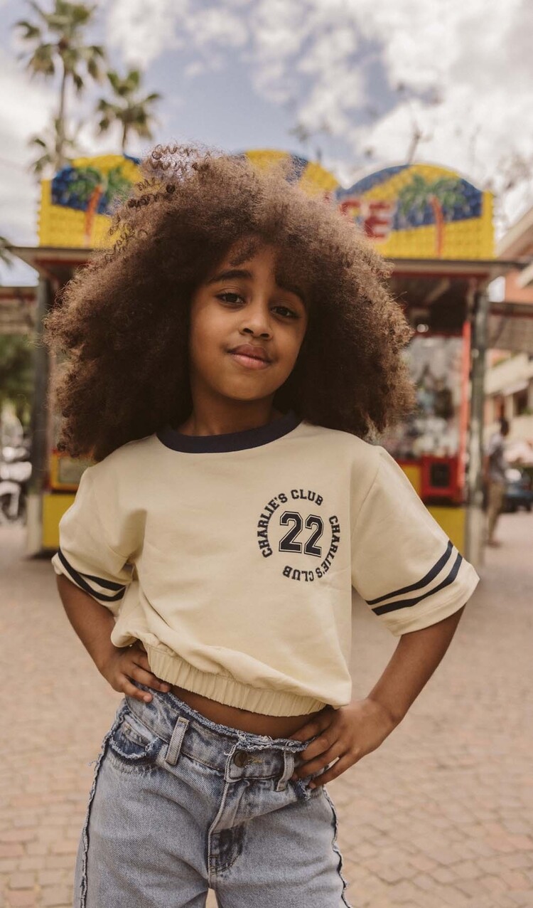 Charlie Petite T-shirt Lianne - Cream/Indigo