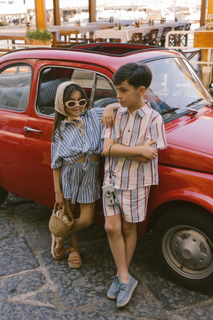 Charlie Petite Blouse Georgie - Stripes Blue/White