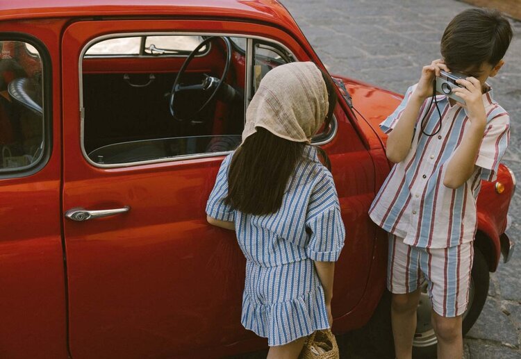 Charlie Petite Blouse Georgie - Stripes Blue/White