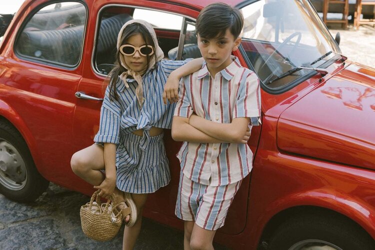 Charlie Petite Blouse Georgie - Stripes Blue/White