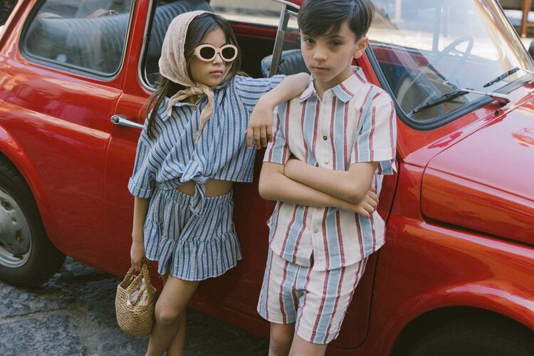 Charlie Petite Blouse Georgie - Stripes Blue/White