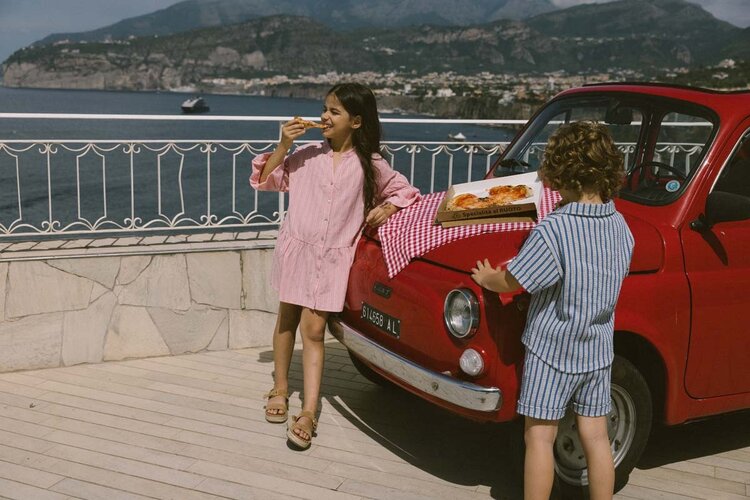 Charlie Petite Dress Isabelle - Stripes Pink/White