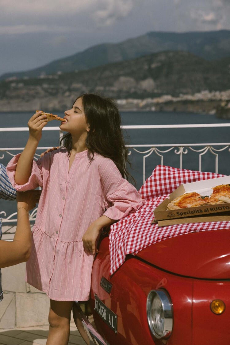 Charlie Petite Dress Isabelle - Stripes Pink/White