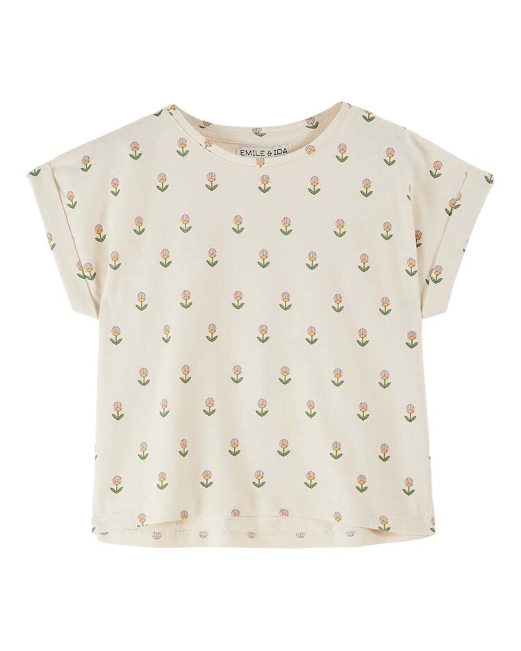 Emile et Ida Tee Shirt Imprime - Fleurs Douce