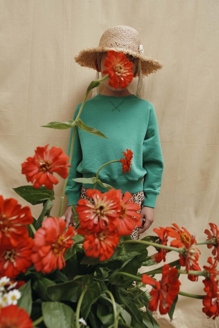 Emile et Ida Sweatshirt Molleton Uni - Gazon