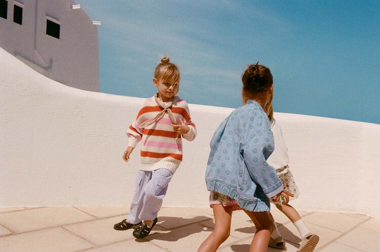 The New Society Bomber Smiley - Light Blue Denim