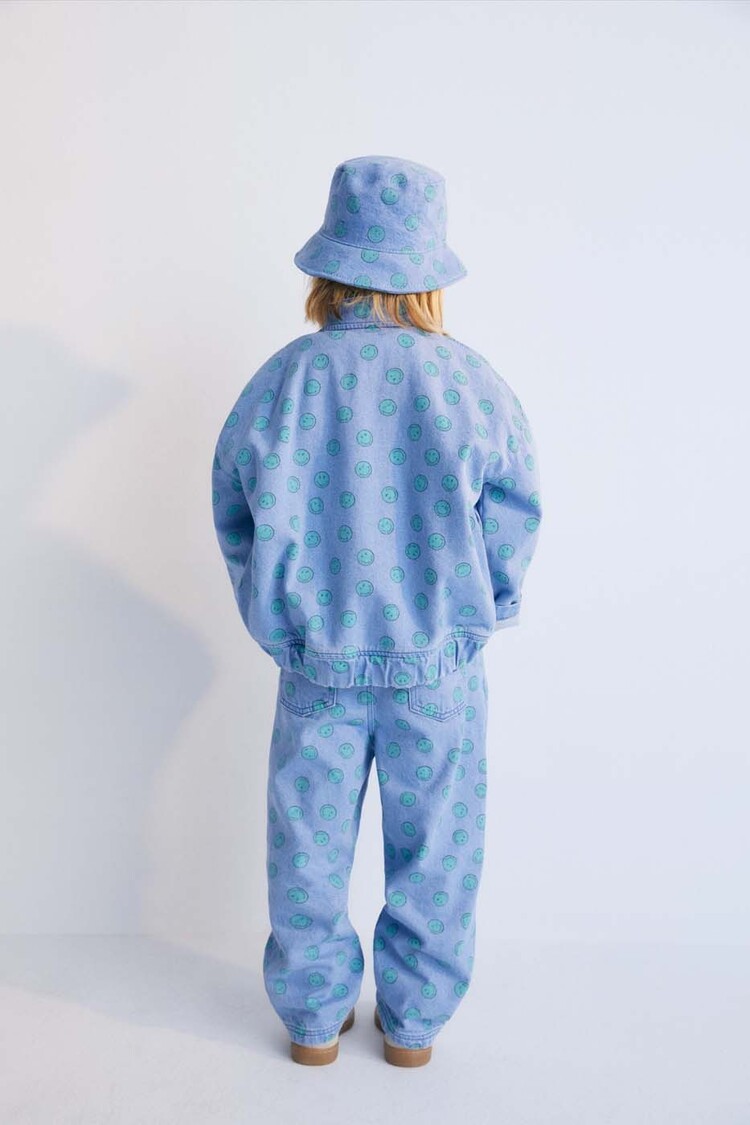 The New Society Bomber Smiley - Light Blue Denim