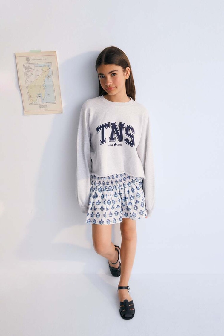 The New Society Sweatshirt Zoe - Grey Melange