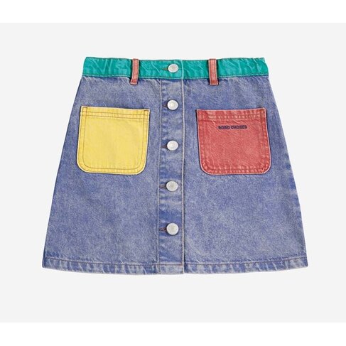 Bobo Choses Color block denim skirt