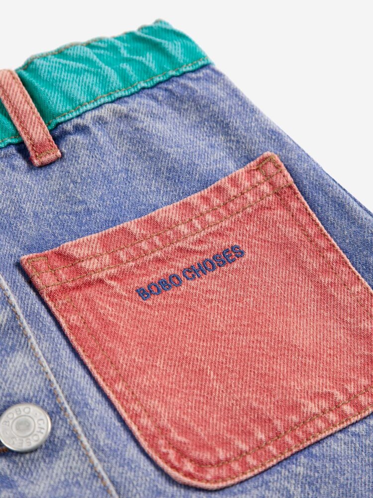Bobo Choses Color block denim skirt