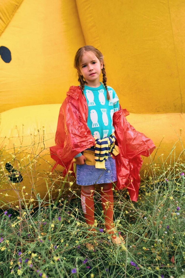 Bobo Choses Color block denim skirt