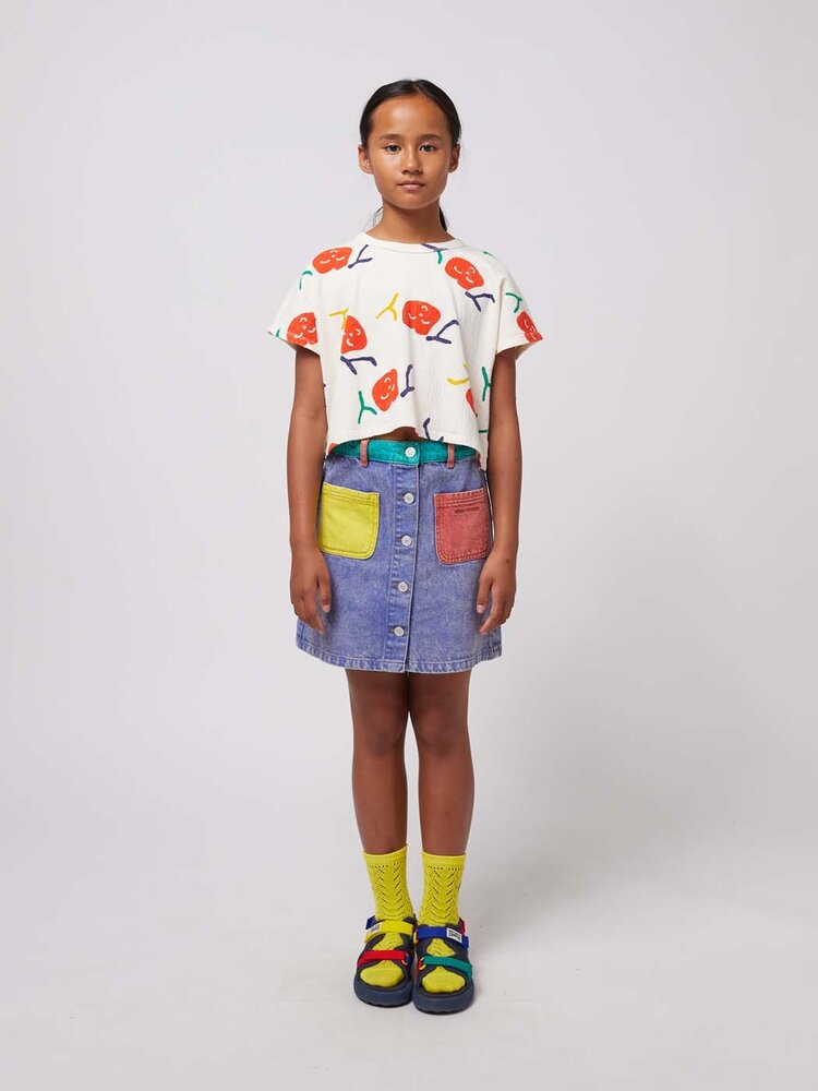 Bobo Choses Color block denim skirt