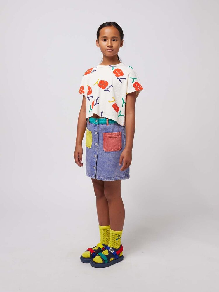 Bobo Choses Color block denim skirt