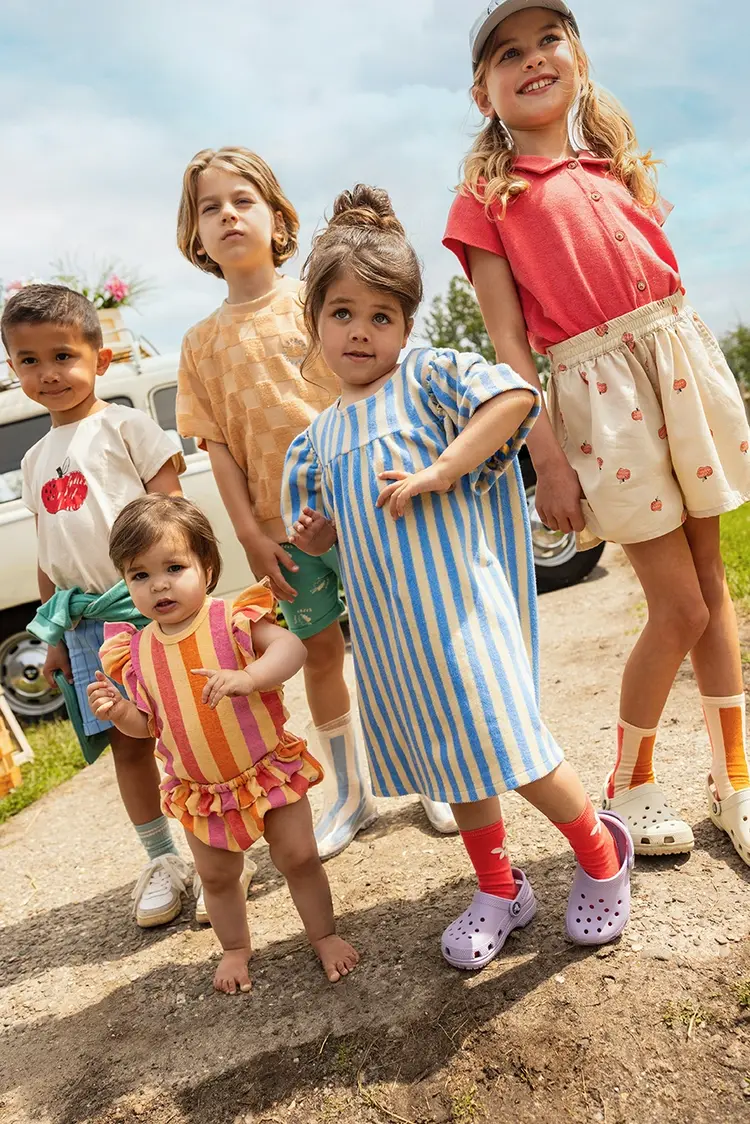 Sproet & Sprout Poppy Dress Stripes - Sesame