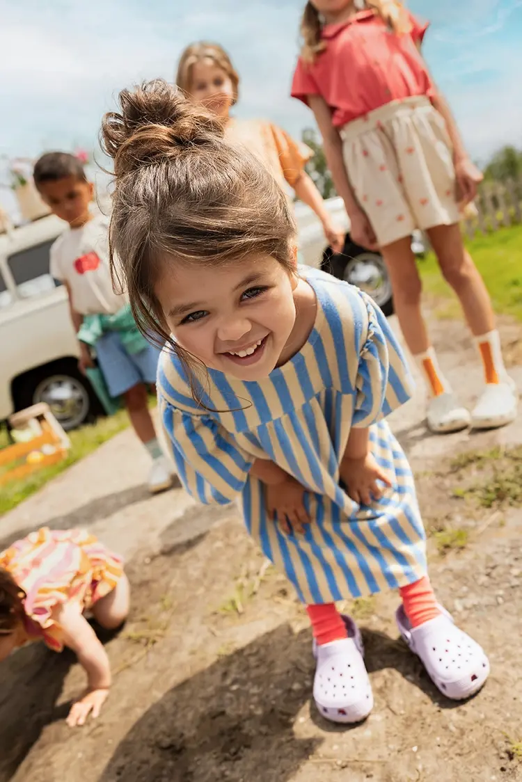 Sproet & Sprout Poppy Dress Stripes - Sesame