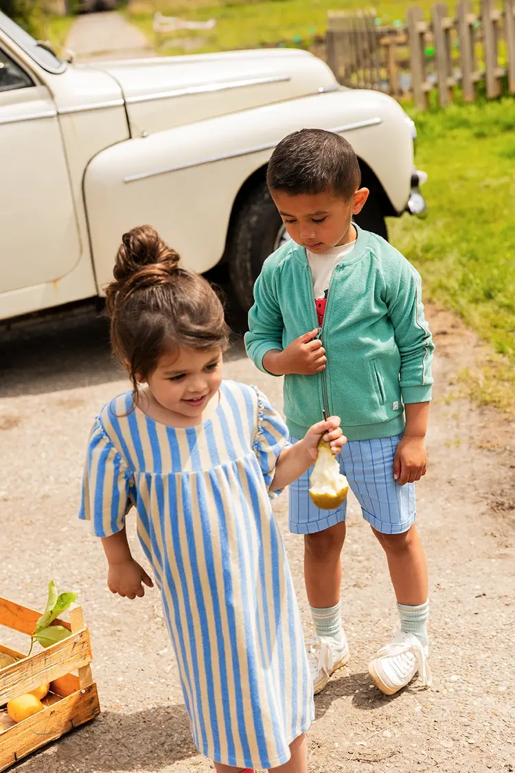 Sproet & Sprout Poppy Dress Stripes - Sesame