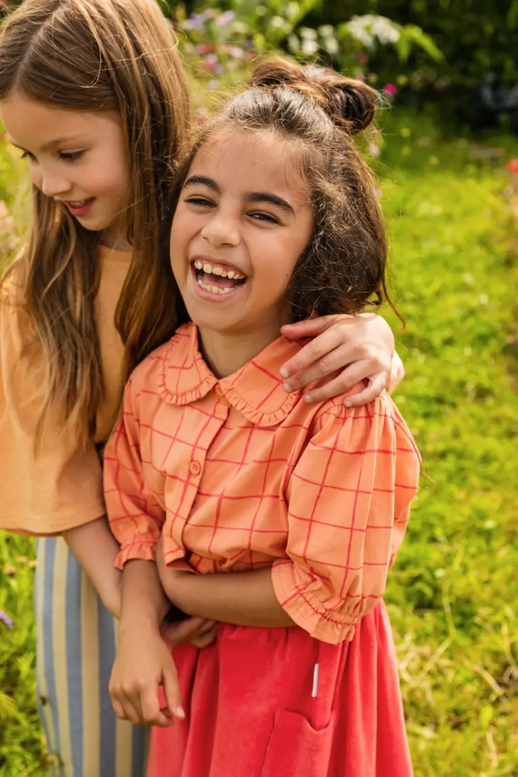 Sproet & Sprout Blouse Girls Check Print - Blush