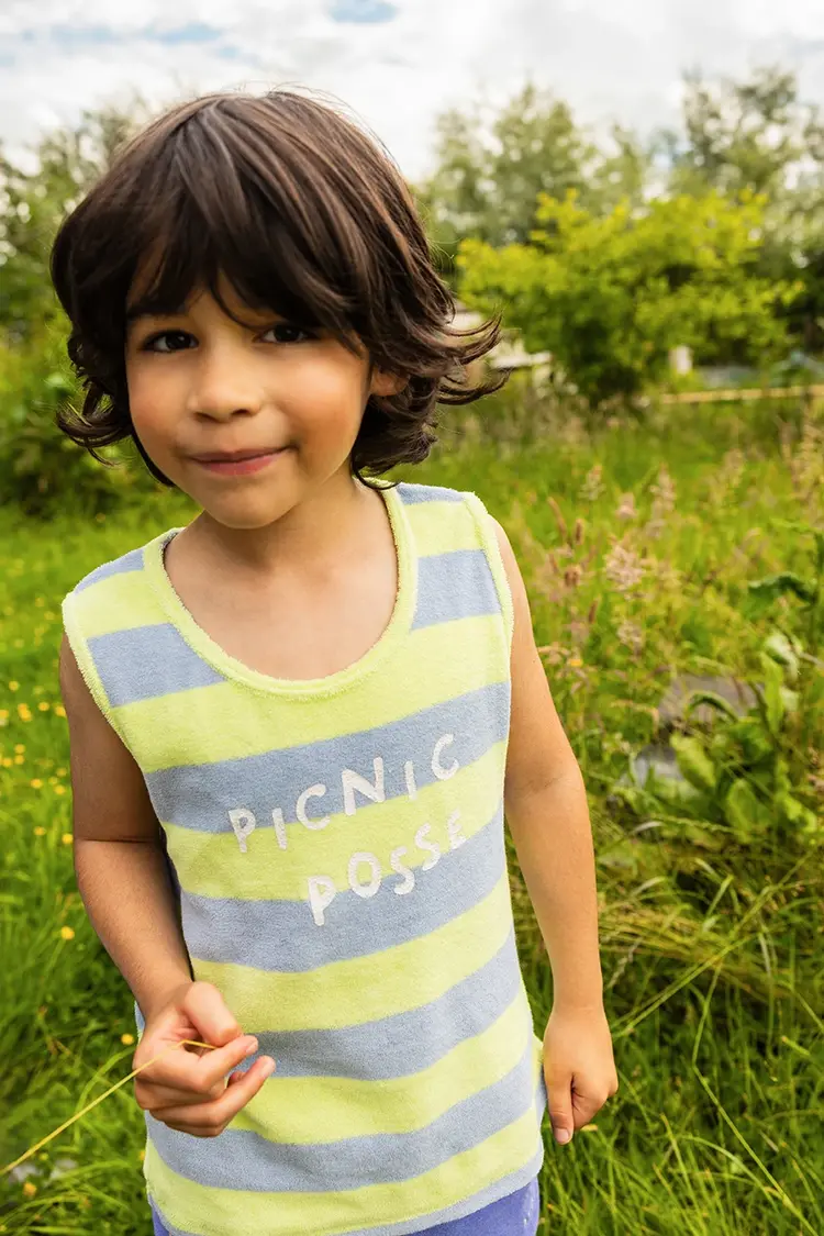 Sproet & Sprout Tank top Terry Stripes - Citrus