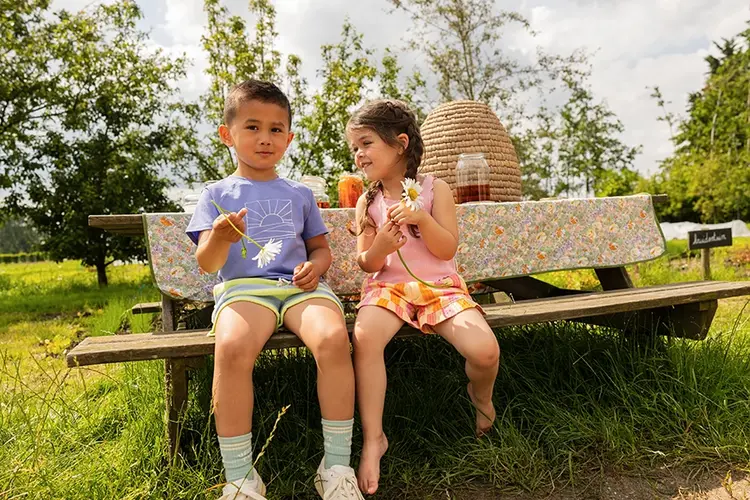 Sproet & Sprout Terry Stripes Shorts - Citrus