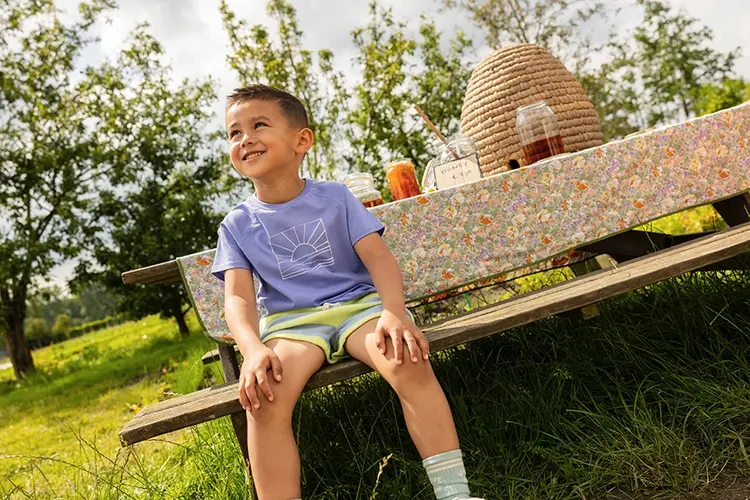 Sproet & Sprout Terry Stripes Shorts - Citrus