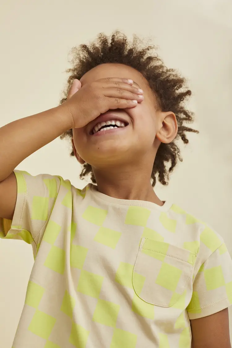 Sproet & Sprout T-shirt Pocket Blocks Print - Sesame